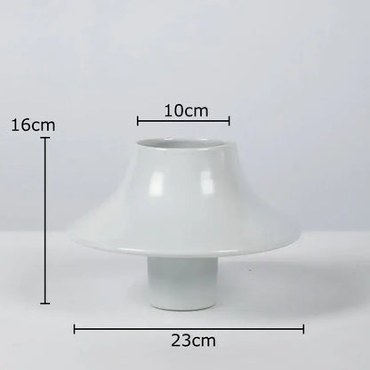 Modern black bell shaped ceramic vase desktop decor