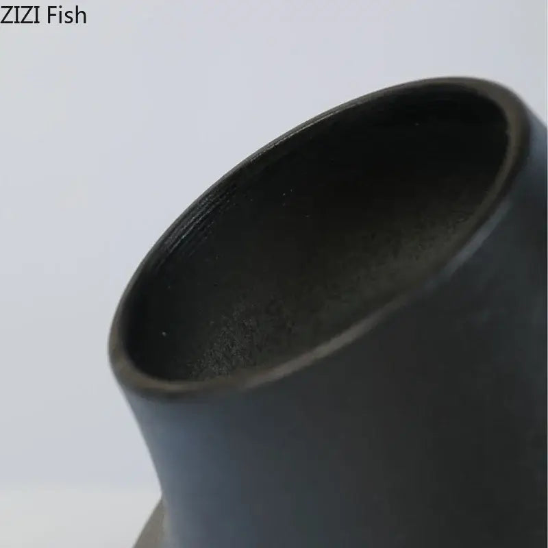Modern black bell shaped ceramic vase desktop decor
