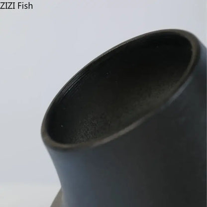Modern black bell shaped ceramic vase desktop decor