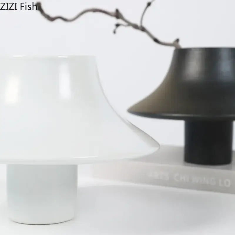 Modern black bell shaped ceramic vase desktop decor