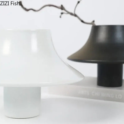 Modern black bell shaped ceramic vase desktop decor