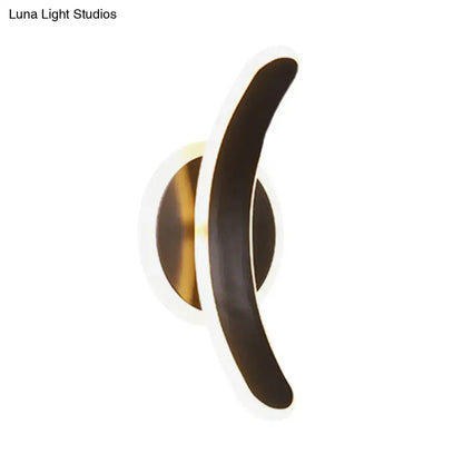 Modern black bend led wall mounted lamp bedroom white & warm light