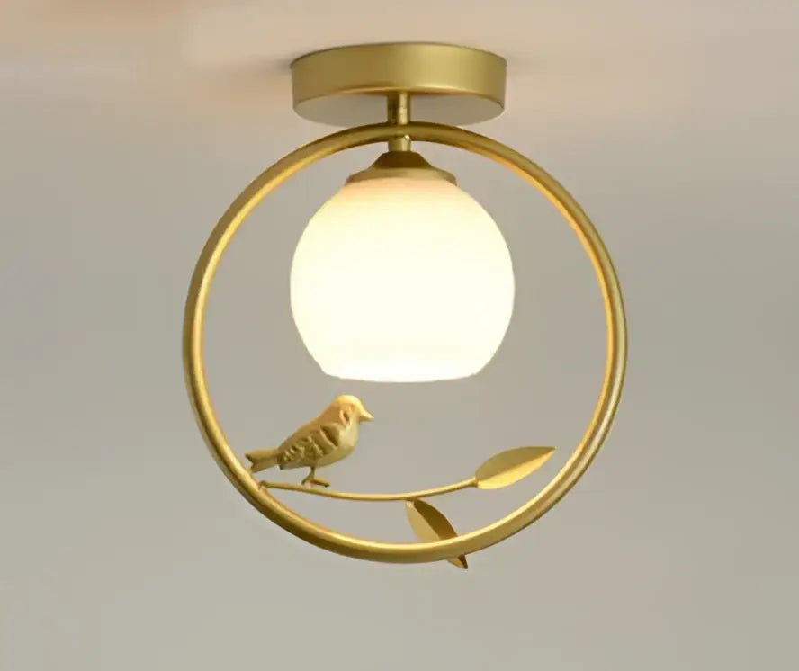 Modern black bird ceiling light fixture for corridor entrance