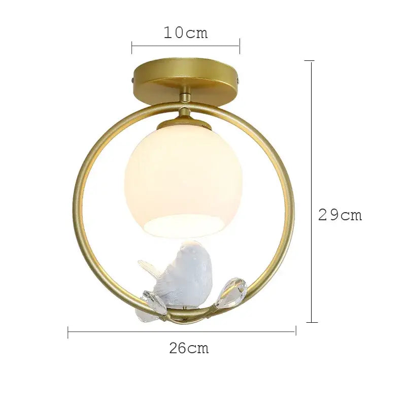 Modern black bird ceiling light fixture for corridor entrance