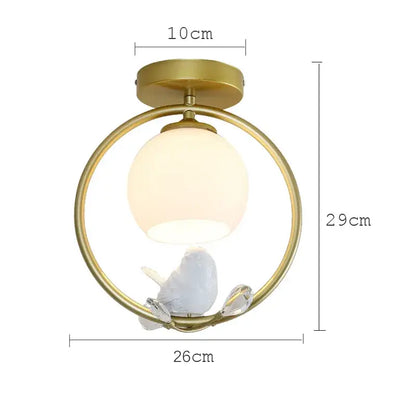 Modern black bird ceiling light fixture for corridor entrance