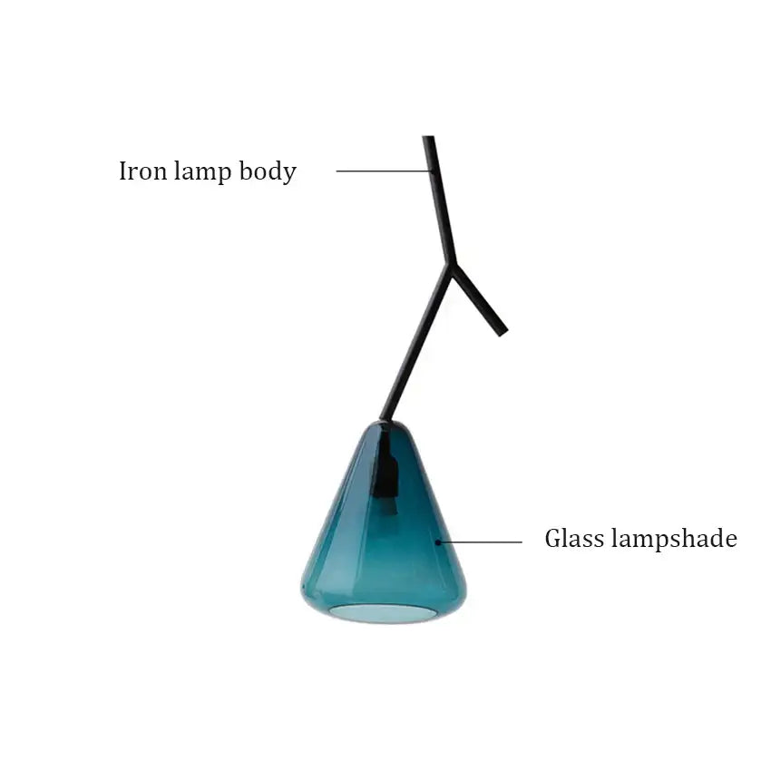 Modern black branching glass pendant lights dining room led