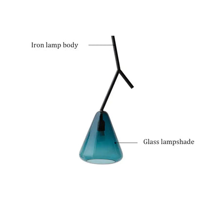 Modern black branching glass pendant lights dining room led