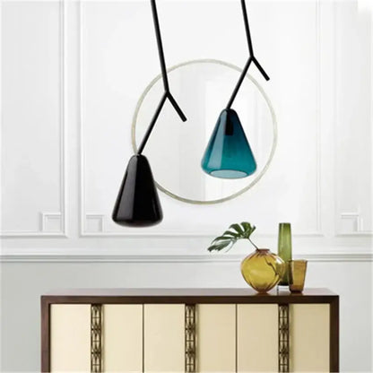 Modern black branching glass pendant lights dining room led
