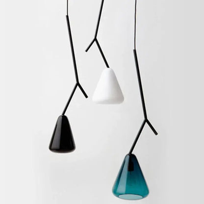 Modern black branching glass pendant lights dining room led