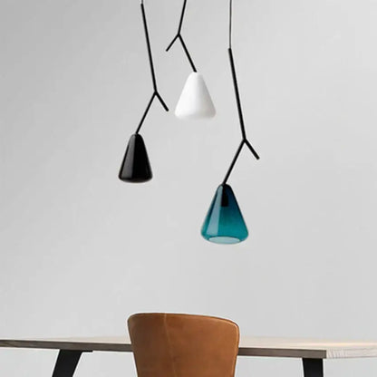 Modern black branching glass pendant lights dining room led