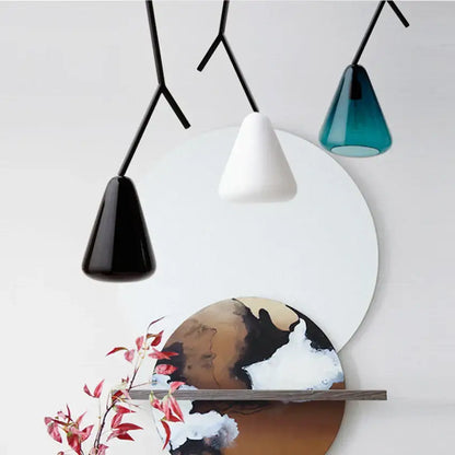 Modern black branching glass pendant lights dining room led