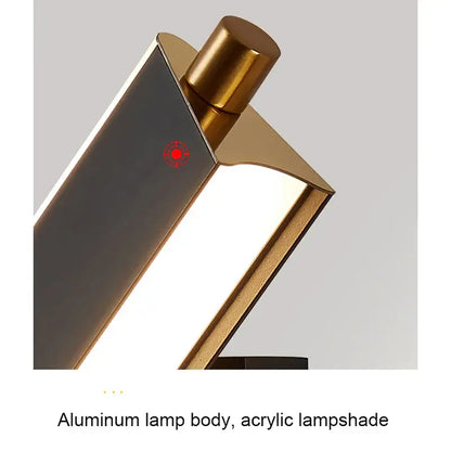 Modern black & brass adjustable led wall lamp bedroom sconce