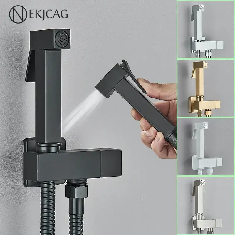 Modern black brass bidet faucet bathroom handheld sprayer gun