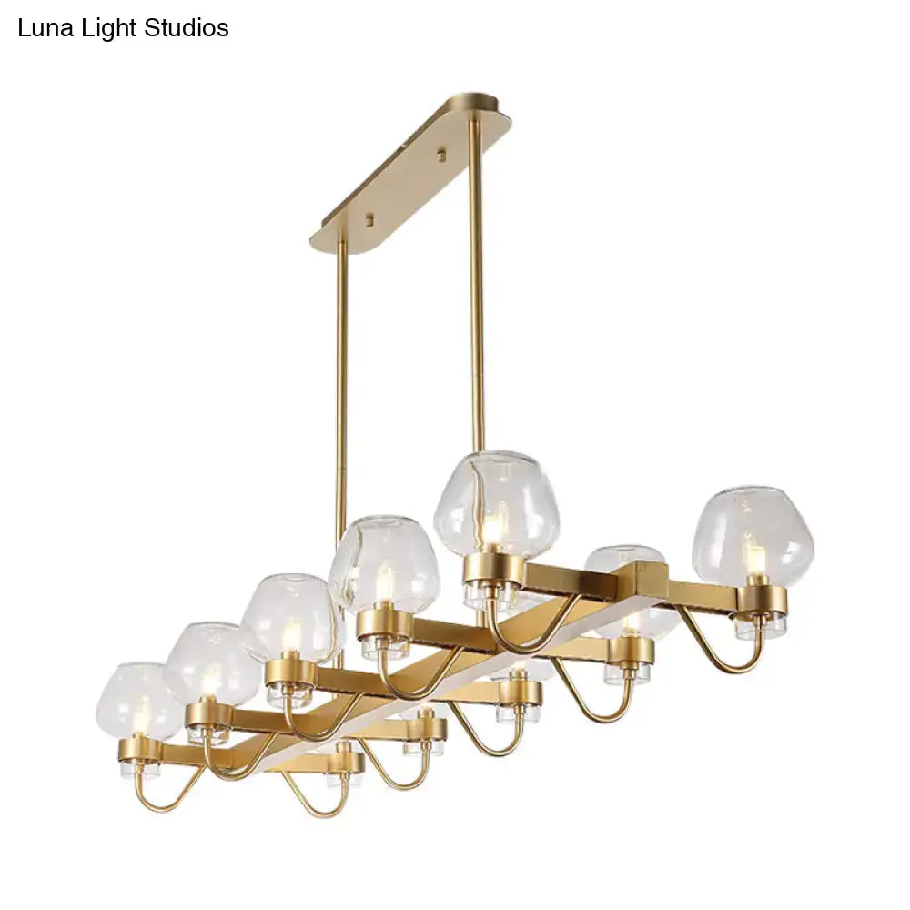 Modern black & brass contemporary island lamp clear amber smoke bedroom