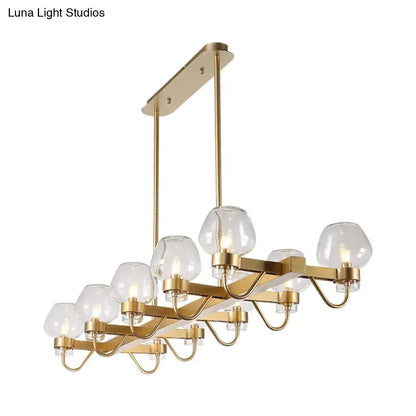 Modern black & brass contemporary island lamp clear amber smoke bedroom