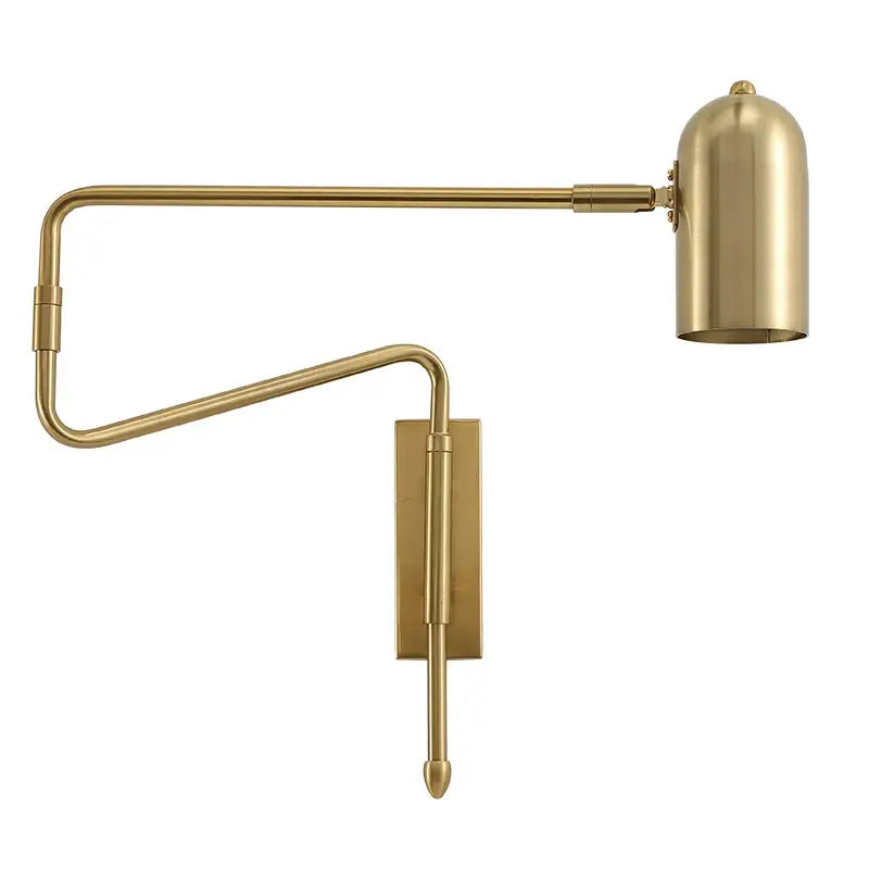 Modern black & brass adjustable long-arm wall lamp bedroom