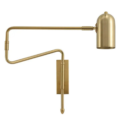 Modern black & brass adjustable long-arm wall lamp bedroom