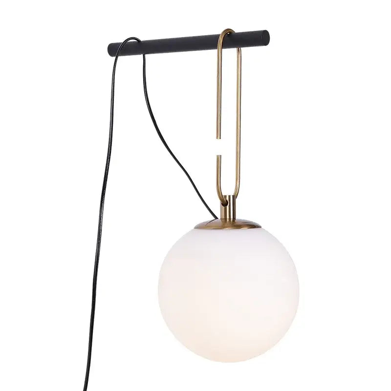 Modern black & brass glass ball pendant light – bedroom 3-light decor