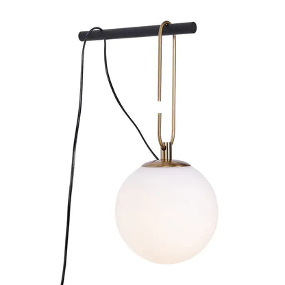 Modern black & brass glass ball pendant light – bedroom 3-light decor