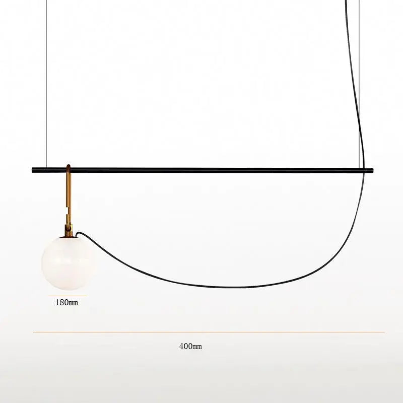 Modern black & brass glass ball pendant light – bedroom 3-light decor