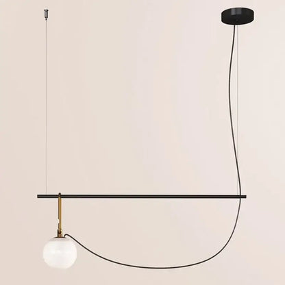 Modern black & brass glass ball pendant light – bedroom 3-light decor