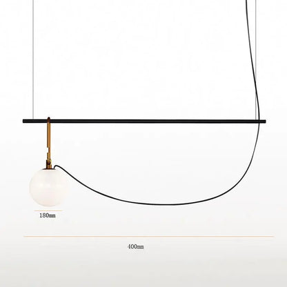 Modern black & brass glass ball pendant light – bedroom 3-light decor