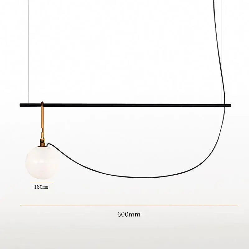 Modern black & brass glass ball pendant light – bedroom 3-light decor