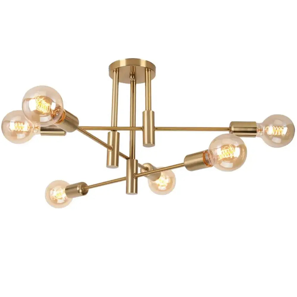 Modern black & brass industrial chandelier living room led lamp