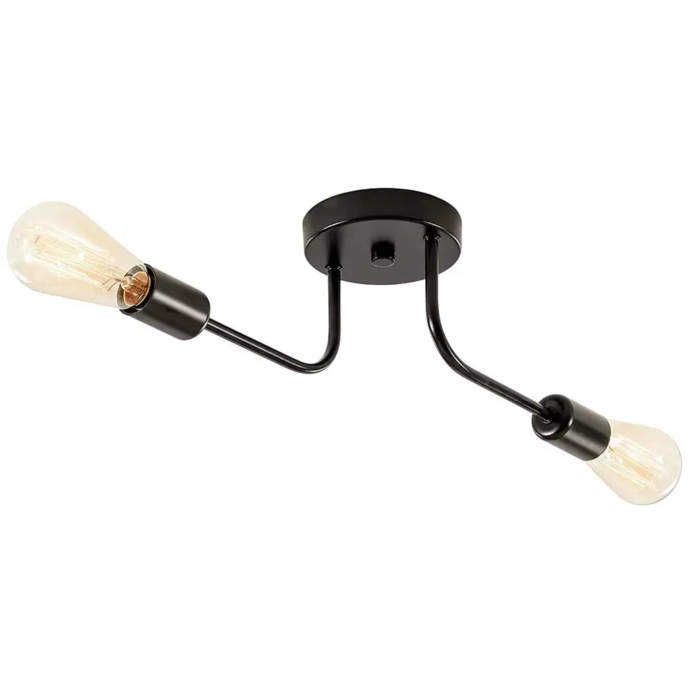 Modern black & brass industrial chandelier living room led lamp