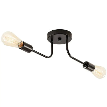 Modern black & brass industrial chandelier living room led lamp