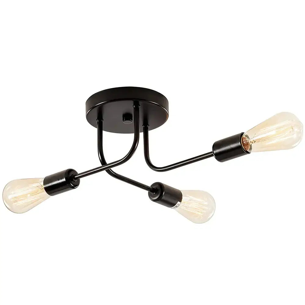 Modern black & brass industrial chandelier living room led lamp