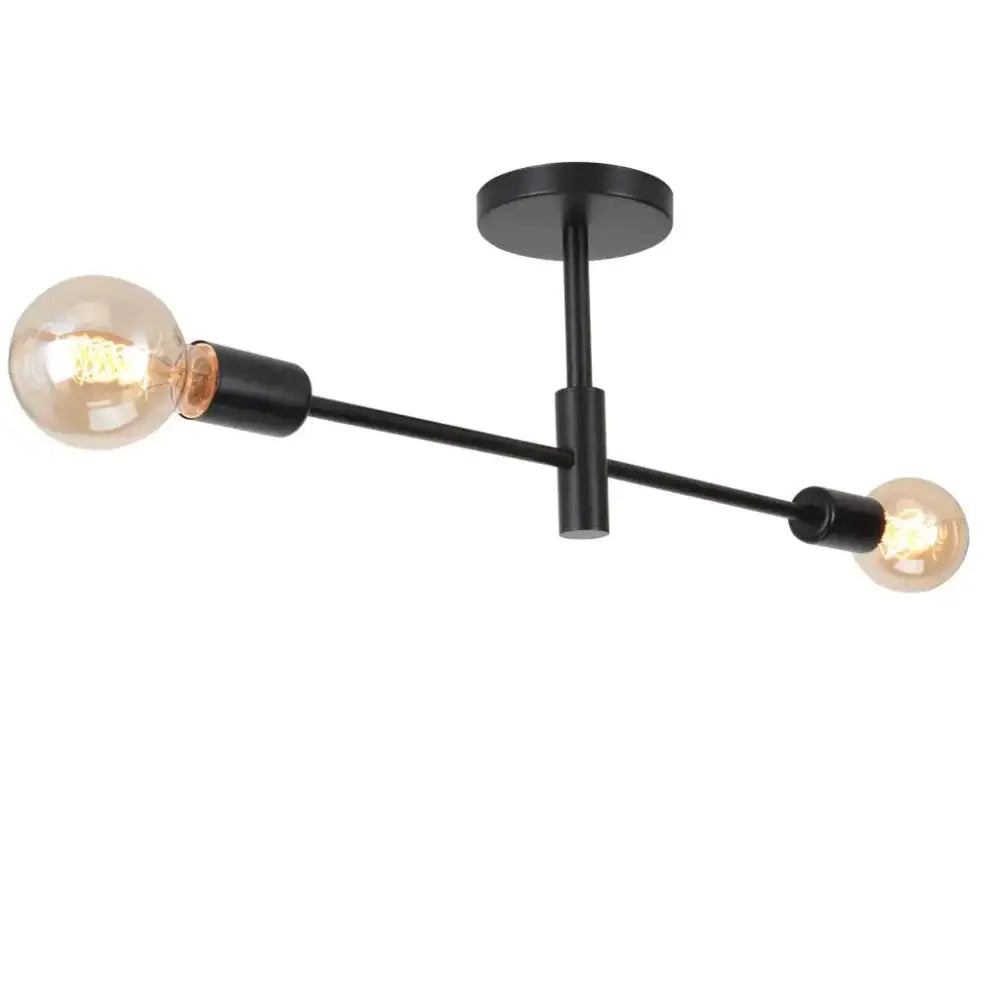 Modern black & brass industrial chandelier living room led lamp