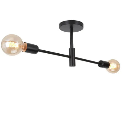 Modern black & brass industrial chandelier living room led lamp