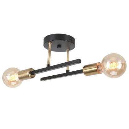 Modern black & brass industrial chandelier living room led lamp