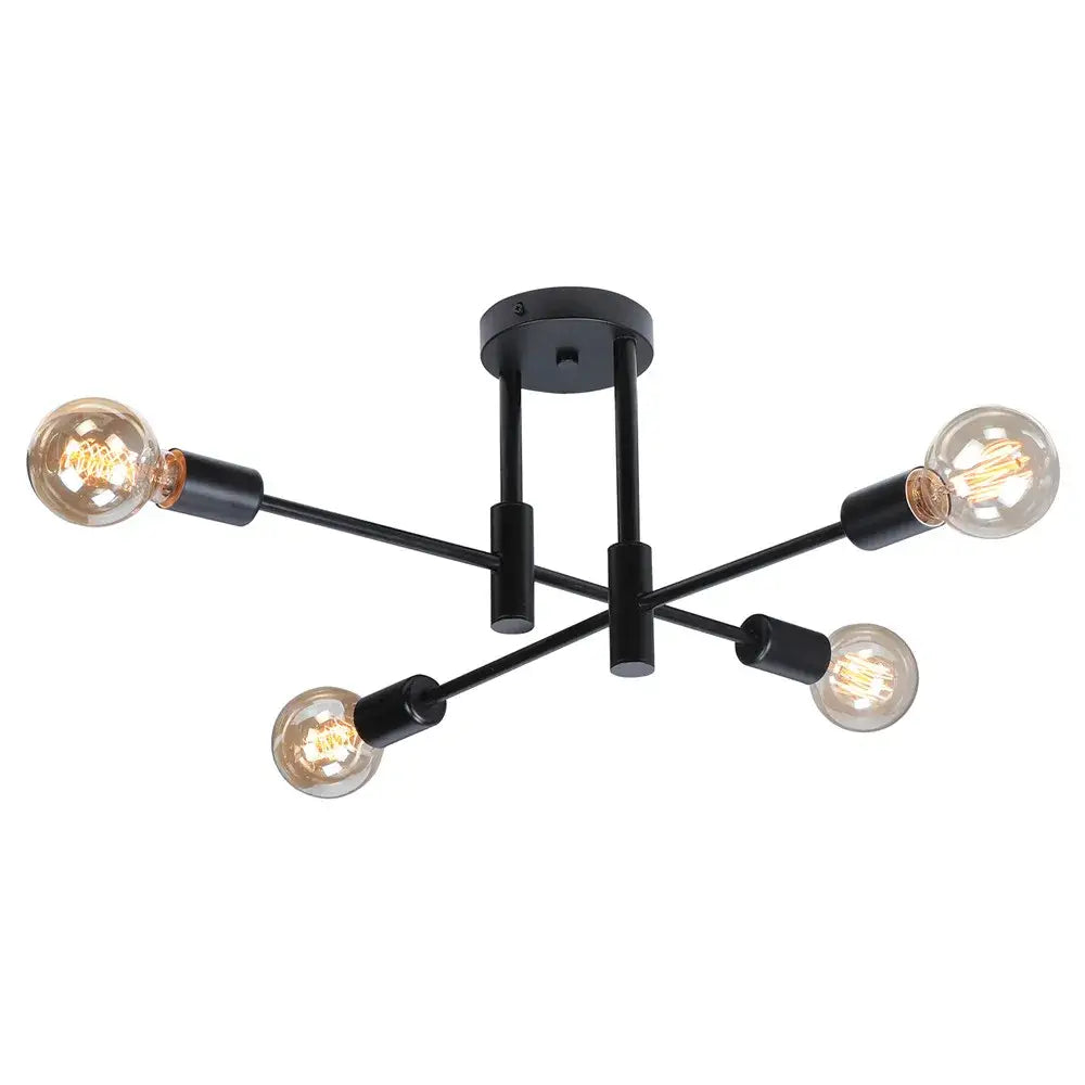 Modern black & brass industrial sputnik chandelier kitchen light