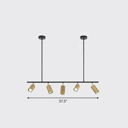 Modern black & brass metal island ceiling light dining room spotlight
