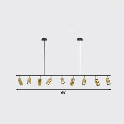 Modern black & brass metal island ceiling light dining room spotlight