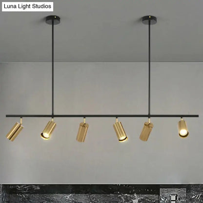 Modern black & brass metal island ceiling light dining room spotlight