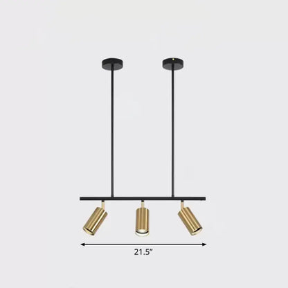 Modern black & brass metal island ceiling light dining room spotlight
