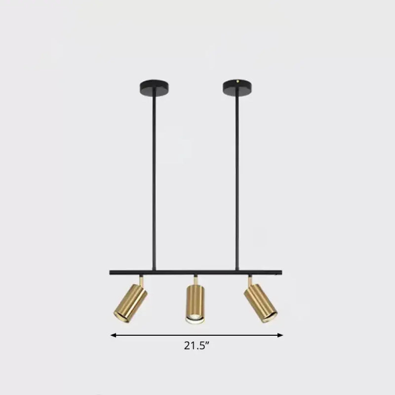 Modern black & brass metal island ceiling light dining room spotlight