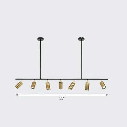 Modern black & brass metal island ceiling light dining room spotlight