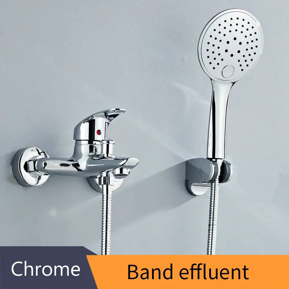 Modern black brass shower faucet set with 3 setting handheld spray bathroom faucet set