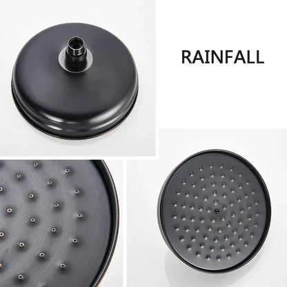 Modern black brass shower mixer faucet set with handshower bathroom