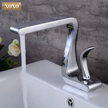 Modern black brass single handle basin faucet bathroom waterfall sink