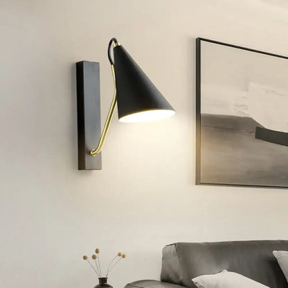 Modern black & brass tapered wall sconce dining room 110v-120v light