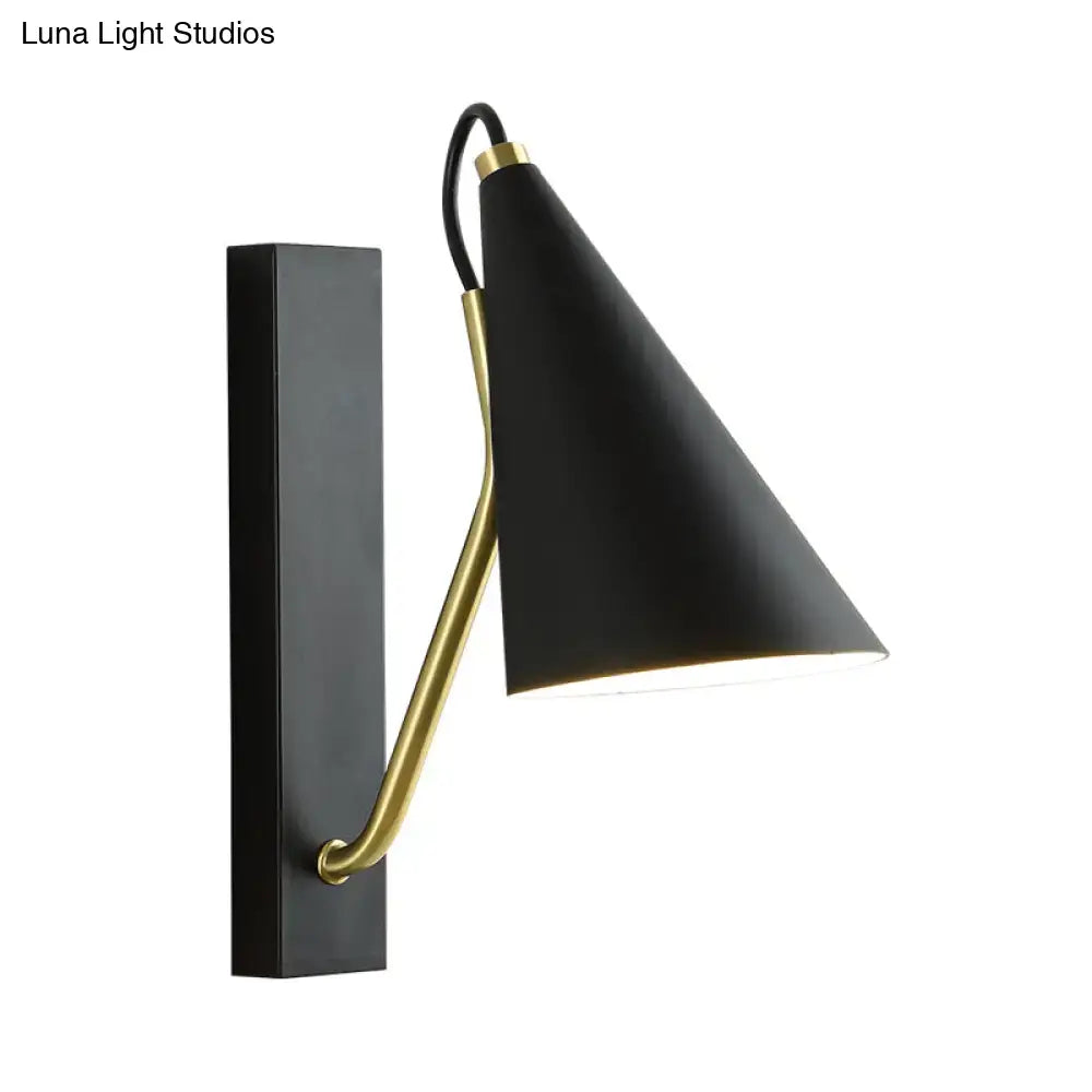 Modern black & brass tapered wall sconce dining room 110v-120v light