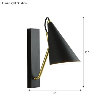 Modern black & brass tapered wall sconce dining room 110v-120v light