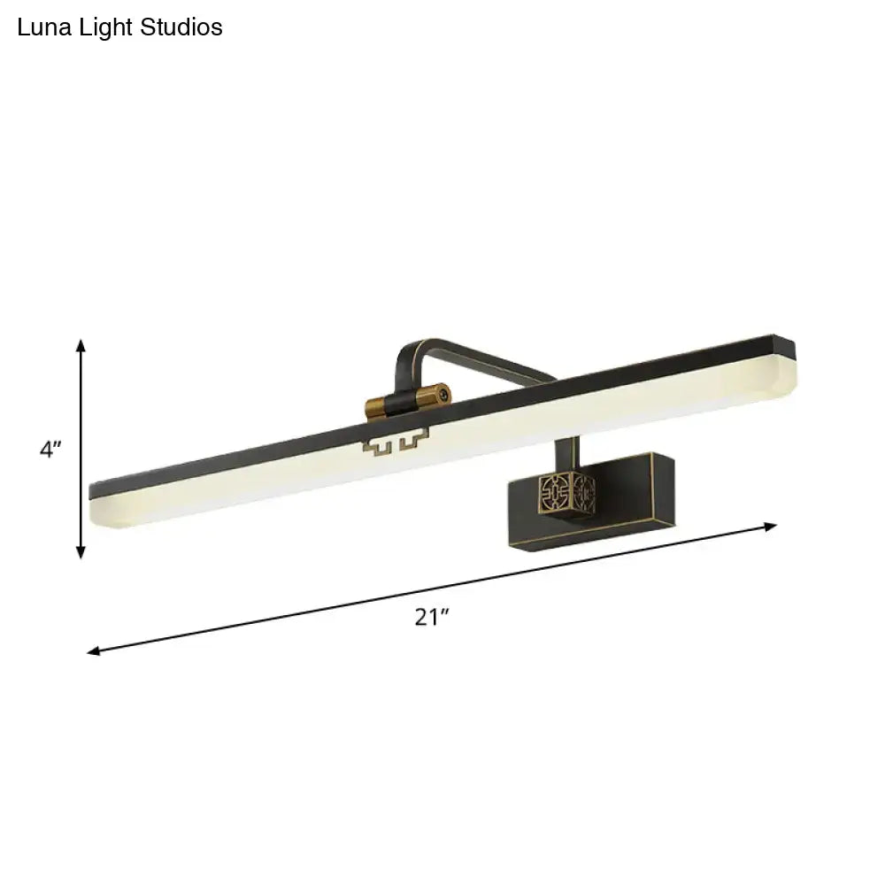 Modern black & brass wall vanity light metallic mirror cabinet bathroom