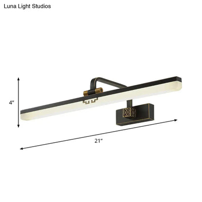 Modern black & brass wall vanity light metallic mirror cabinet bathroom
