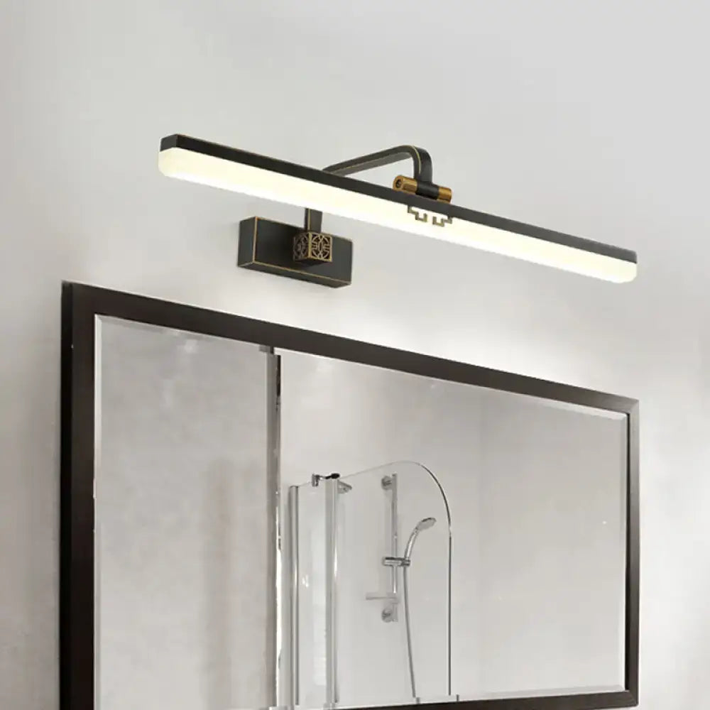 Modern black & brass wall vanity light metallic mirror cabinet bathroom